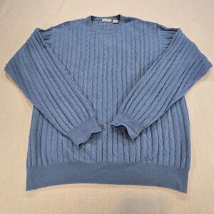 CH Classics Blue Cable Knit Crewneck Sweater Men’s Classic Pullover